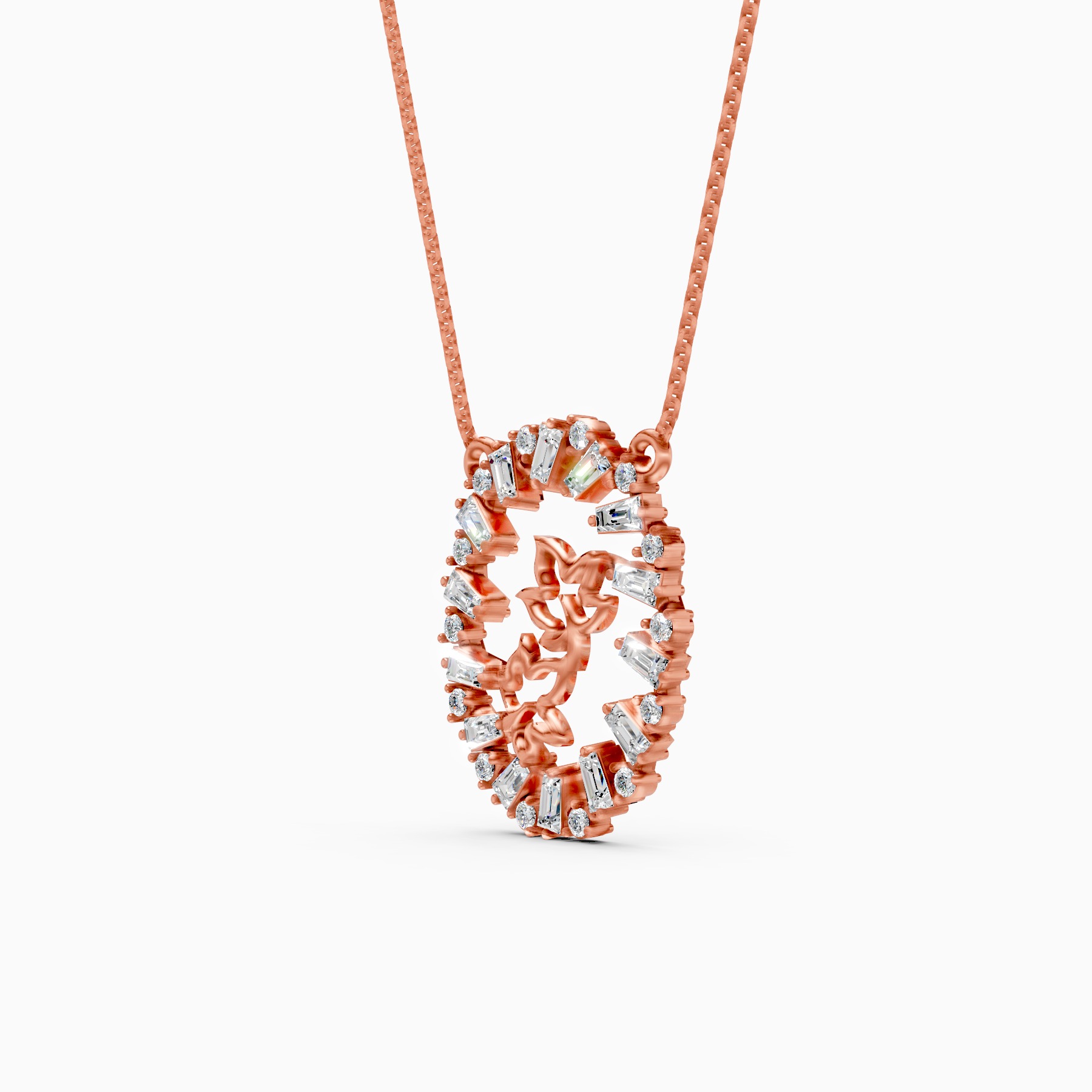 Floral Diamond Pendant Necklace